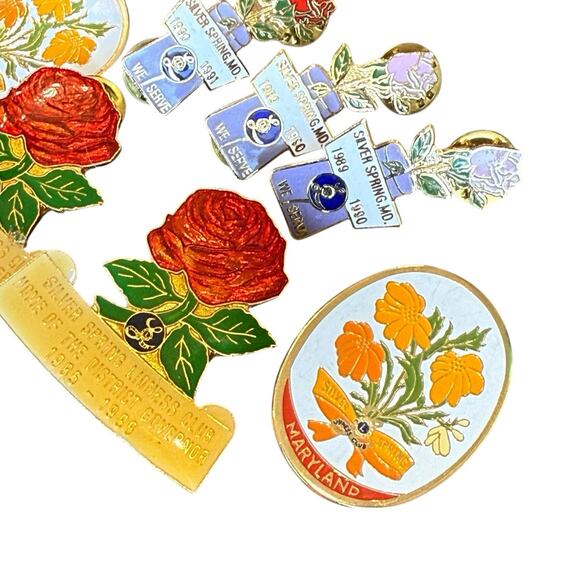 Lions Club Lioness Pins Lot Of 10 Rose State Of Maryland Pin Brooch Lapel Pins - Picture 9 of 15